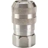 派克FS 系列快換陰接頭 - 使用化學(xué)兼容性強(qiáng)的316不銹鋼材料，無(wú)溢流型，承壓可達(dá)2000 psi